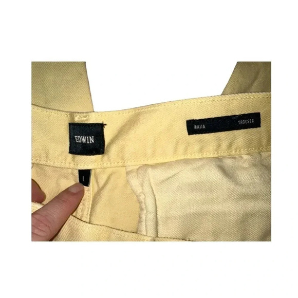 NWT Edwin Maiia Cropped‎ Wide-Leg Jeans In Lemonade | Size L - Picture 5 of 6